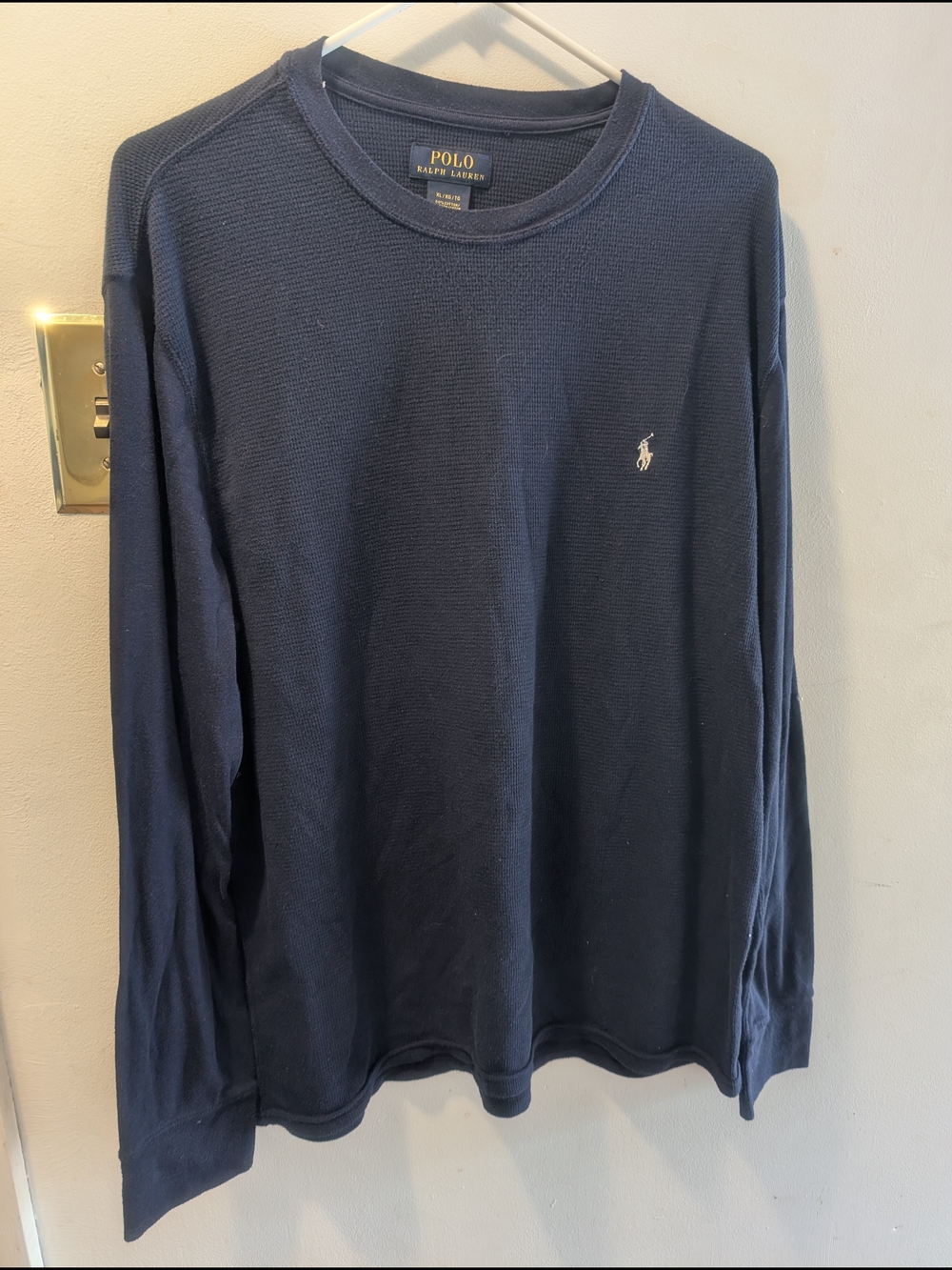 Polo by Ralph Lauren Men’s Navy Long-Sleeve Crewneck Shirt